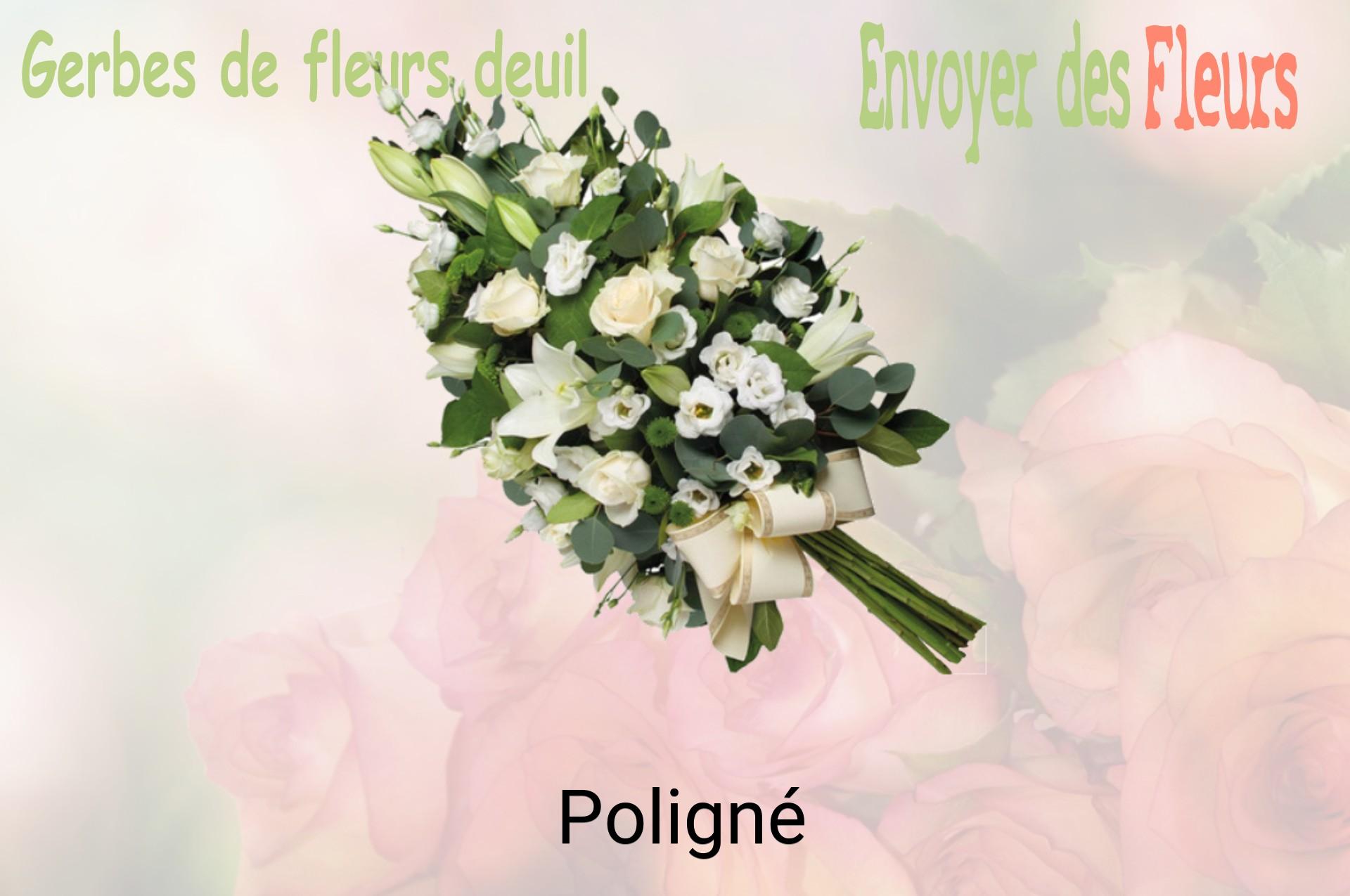 Gerbe de fleurs de deuil livrée à Poligné